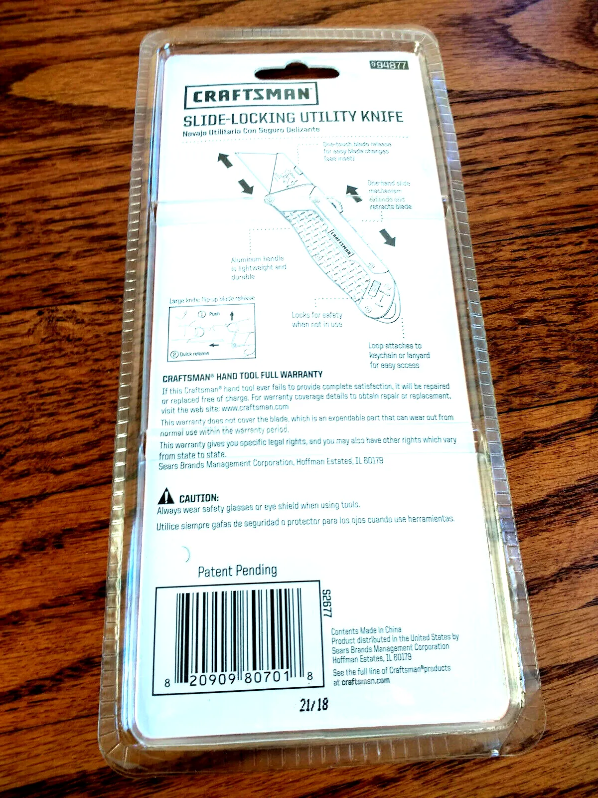 NEW Craftsman Red Slide Locking Utility Knife (994877) Lifetime Warranty
