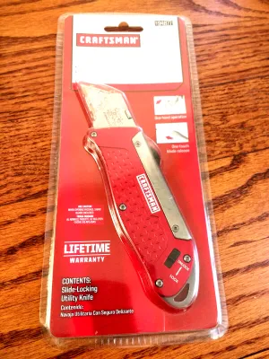 NEW Craftsman Red Slide Locking Utility Knife (994877) Lifetime Warranty