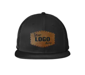 New Era Standard Fit Snapback Trucker Cap - Leather Patch