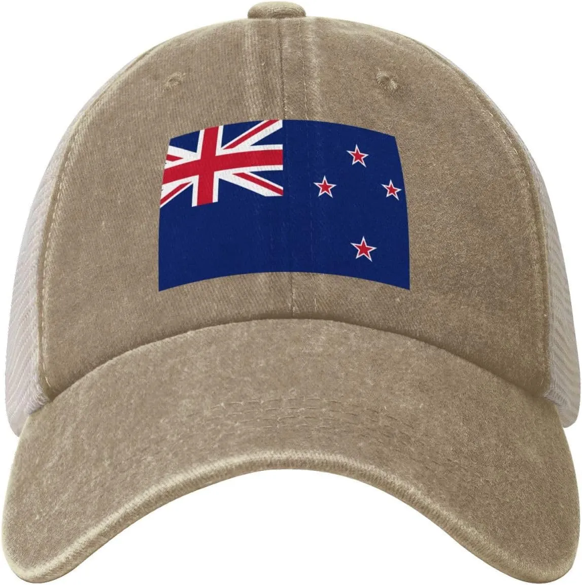New Zealand Flag Black Printed Baseball Cap with Breathable mesh Back Brim | Adjustable Buckle