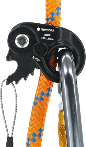 NewDoar Rope Ascender& Auto Climbing Carabiner, for 11-12mm Ropefor Rock Climbing,Tree Arborist,Protection Rescue,Rappelling,Gear Equipment