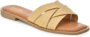 Nicole Miller Rally Women's Sandals - Stylish & Lightweight Open Toe Sandals - Durable & Non-Slip Summer Beach Sandals - Super Soft Memory Foam Insole Slides - Cute Flat Slide Sandals for Women