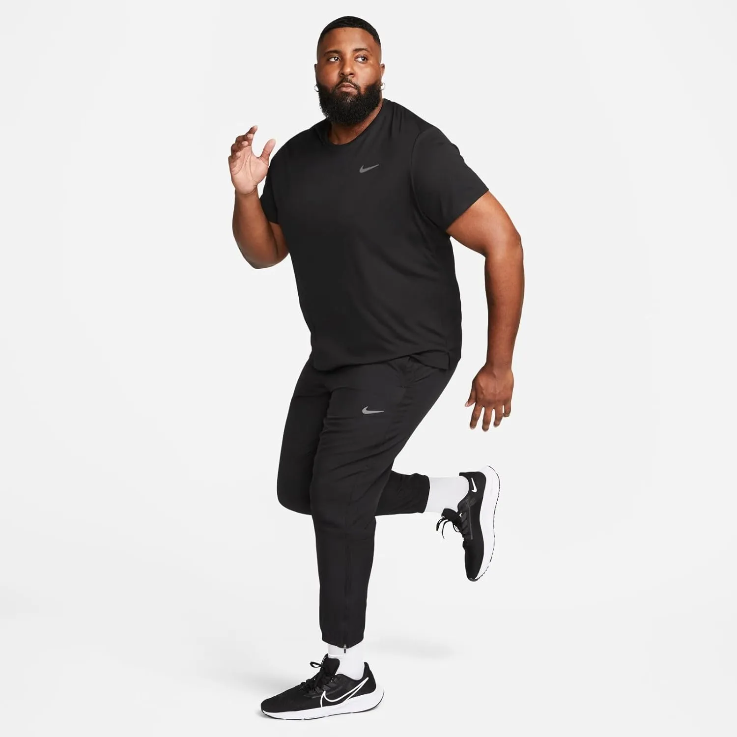 Nike Men's Miler Dri-fit Uv Short-Sleeve Running Top