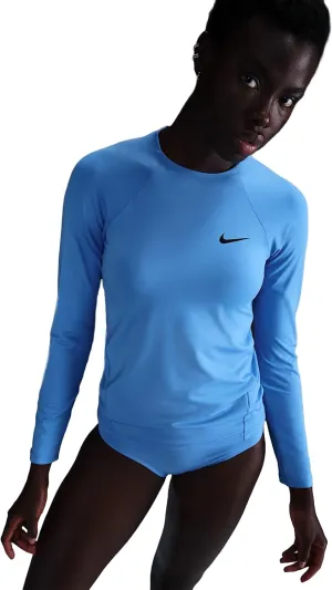 Nike Swim Women's Essential Long Sleeve Hydro Rash Guard Black