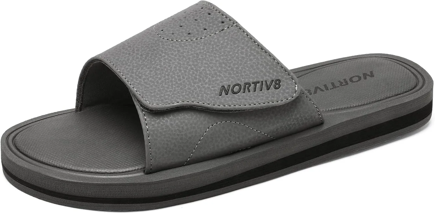 NORTIV 8 Men's Slide Sandals Comfort Lightweight Beach Shoes