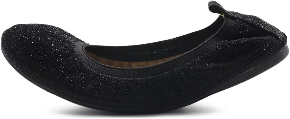 Ollio Women's Shoes Glitter Slip On Comfort Basic Ballet Flats F118
