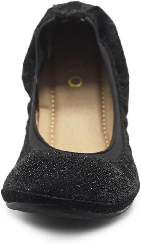 Ollio Women's Shoes Glitter Slip On Comfort Basic Ballet Flats F118