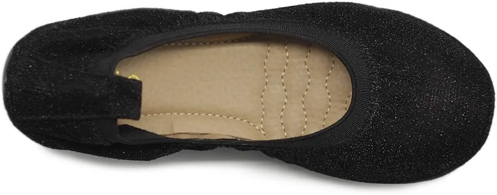Ollio Women's Shoes Glitter Slip On Comfort Basic Ballet Flats F118