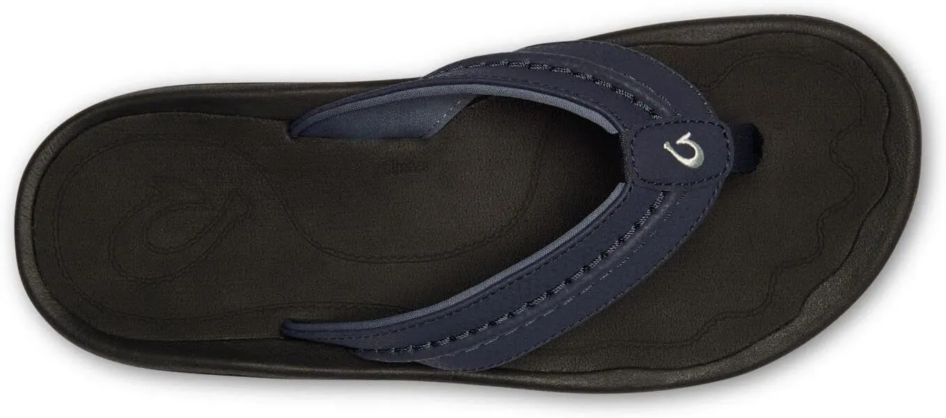 OLUKAI Hokua Men's Beach Sandals, Quick-Dry Flip-Flop Slides, Water Resistant & Wet Grip Rubber Soles, Compression Molded Footbed & Soft Comfort Fit