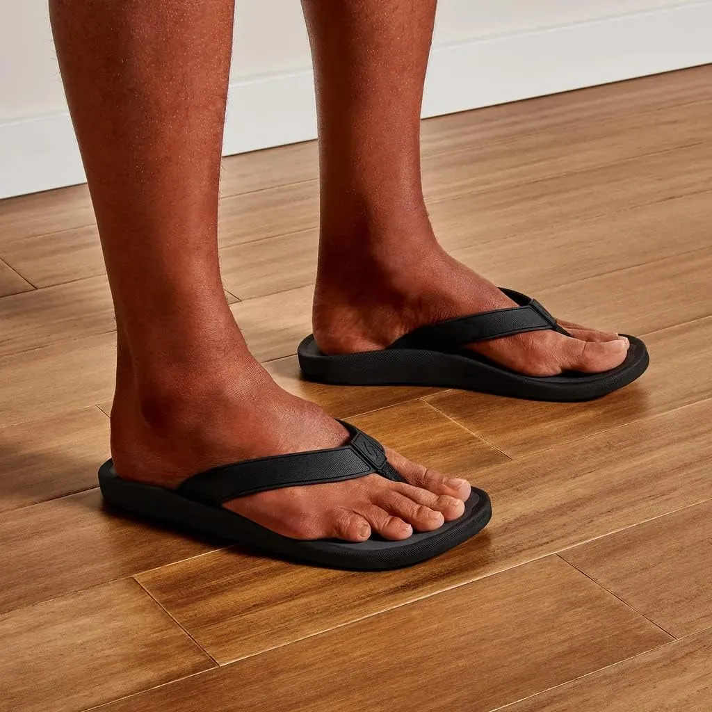 OLUKAI Koko'o Men's Beach Sandals, Quick-Dry Flip-Flop Slides, Water Resistant & Lightweight, Compression Molded Footbed & Ultra-Soft Comfort Fit