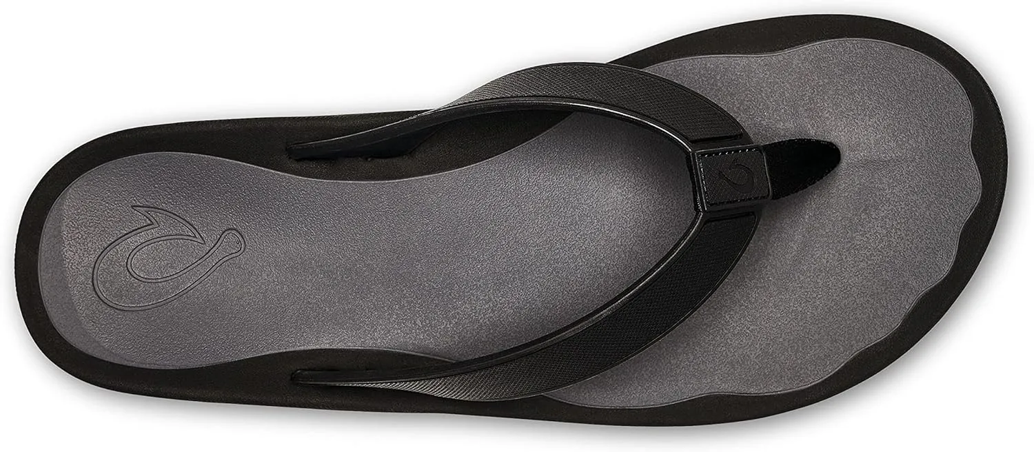 OLUKAI Koko'o Men's Beach Sandals, Quick-Dry Flip-Flop Slides, Water Resistant & Lightweight, Compression Molded Footbed & Ultra-Soft Comfort Fit