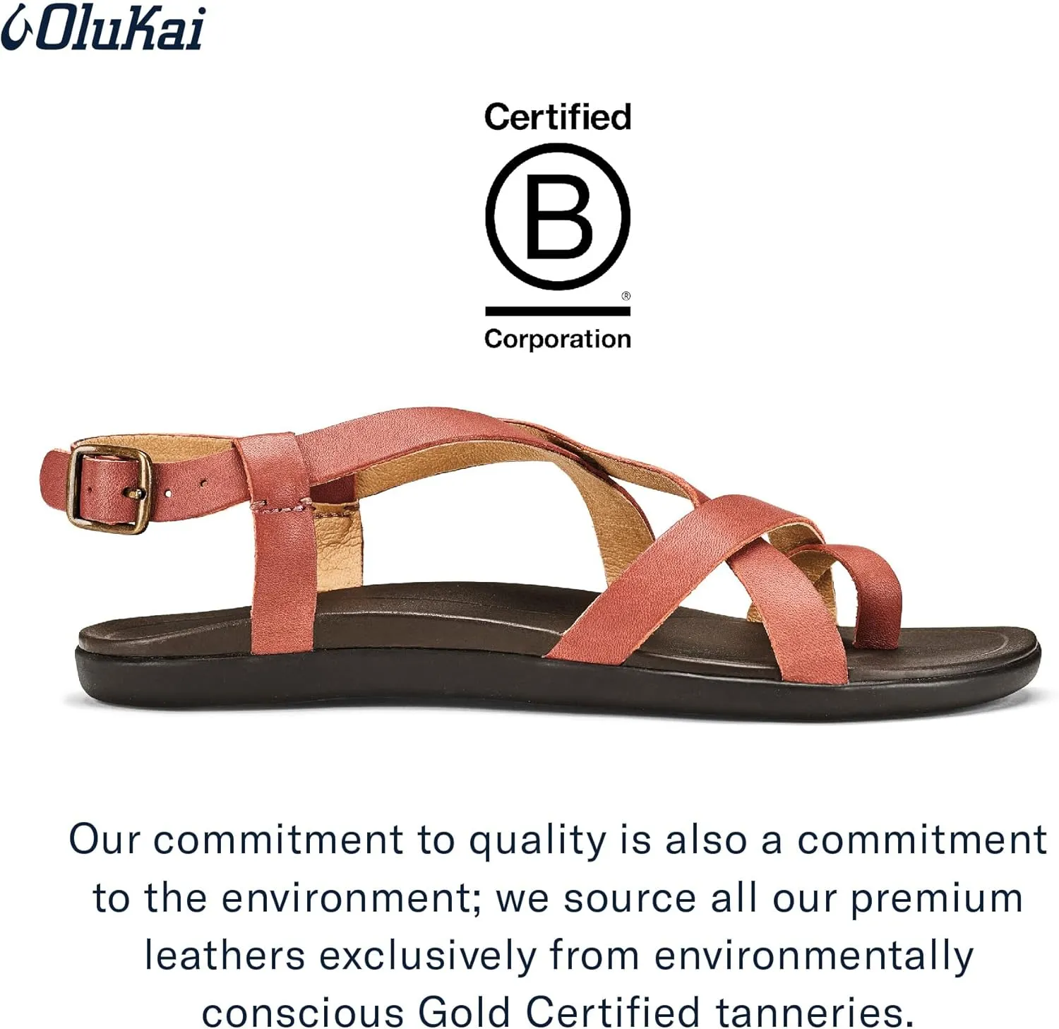 OLUKAI Upena Women's Beach Sandals, Quick-Dry Flip-Flop Slides, Water Resistant & Modern Low Profile Design, All-Day Comfort Fit & Wet Grip Soles