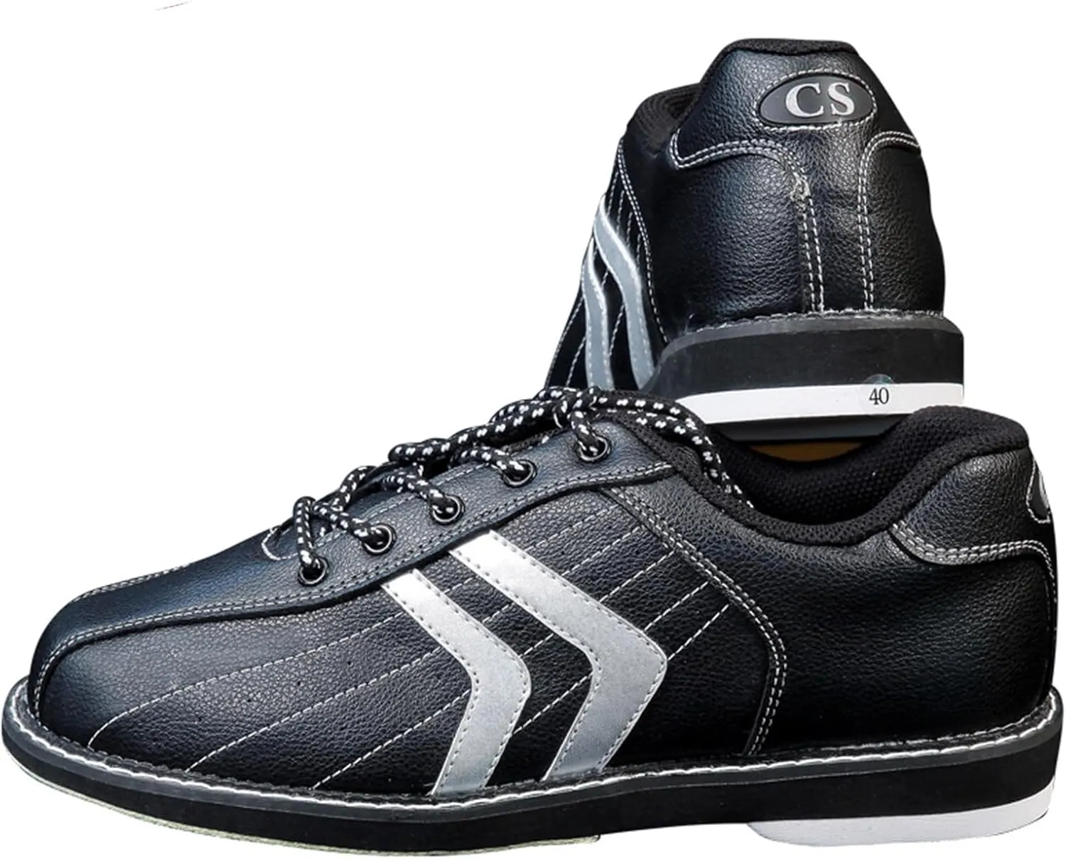 ONAIC Men's Bowling Shoes Lightweight Leather Lawn Bowls Shoes Lace Up Bowling Trainers for Beginners