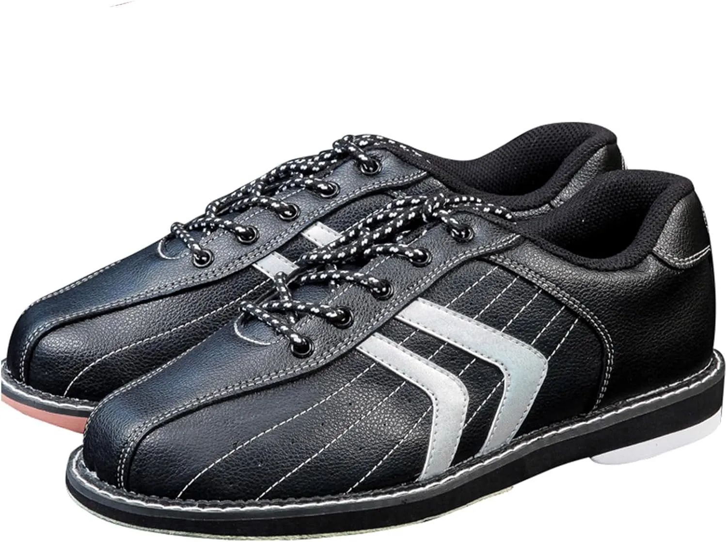 ONAIC Men's Bowling Shoes Lightweight Leather Lawn Bowls Shoes Lace Up Bowling Trainers for Beginners