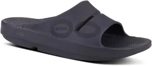 OOFOS OOahh Slide, Matte Black Logo - Lightweight Recovery Footwear - Reduces Stress on Feet, Joints & Back - Machine Washable Women’s Size 12