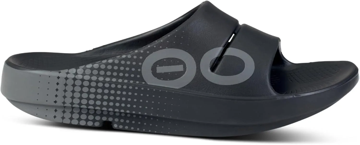OOFOS OOahh Sport Slide Sandal - Lightweight Recovery Footwear - Reduces Stress on Feet, Joints & Back - Machine Washable - Hand-Painted Graphics