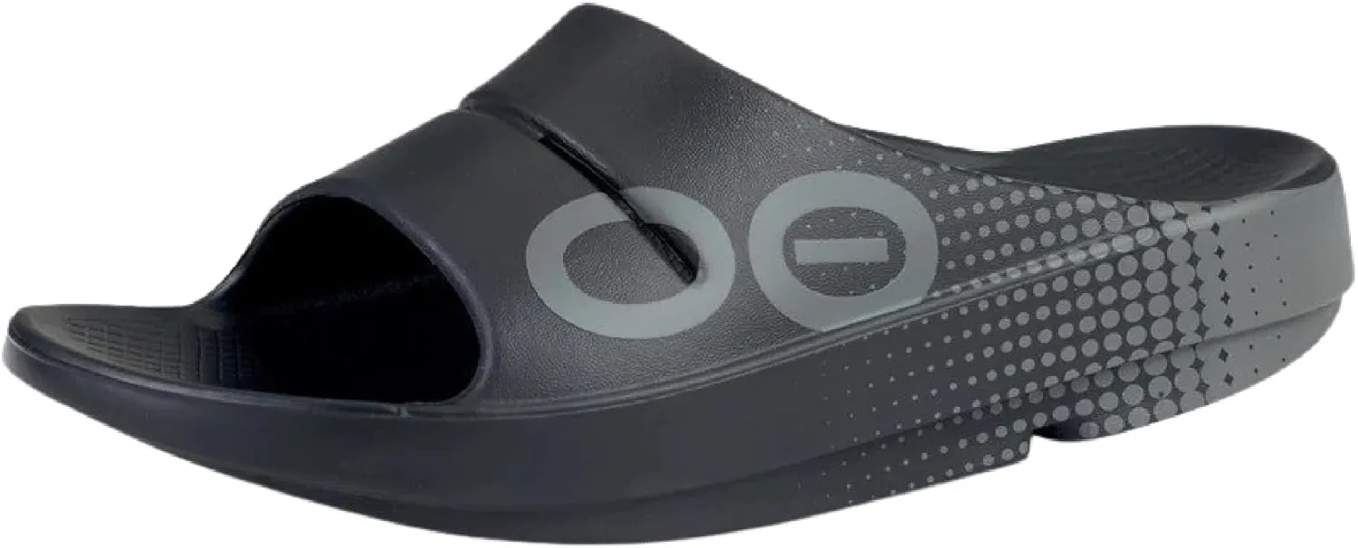 OOFOS OOahh Sport Slide Sandal - Lightweight Recovery Footwear - Reduces Stress on Feet, Joints & Back - Machine Washable - Hand-Painted Graphics