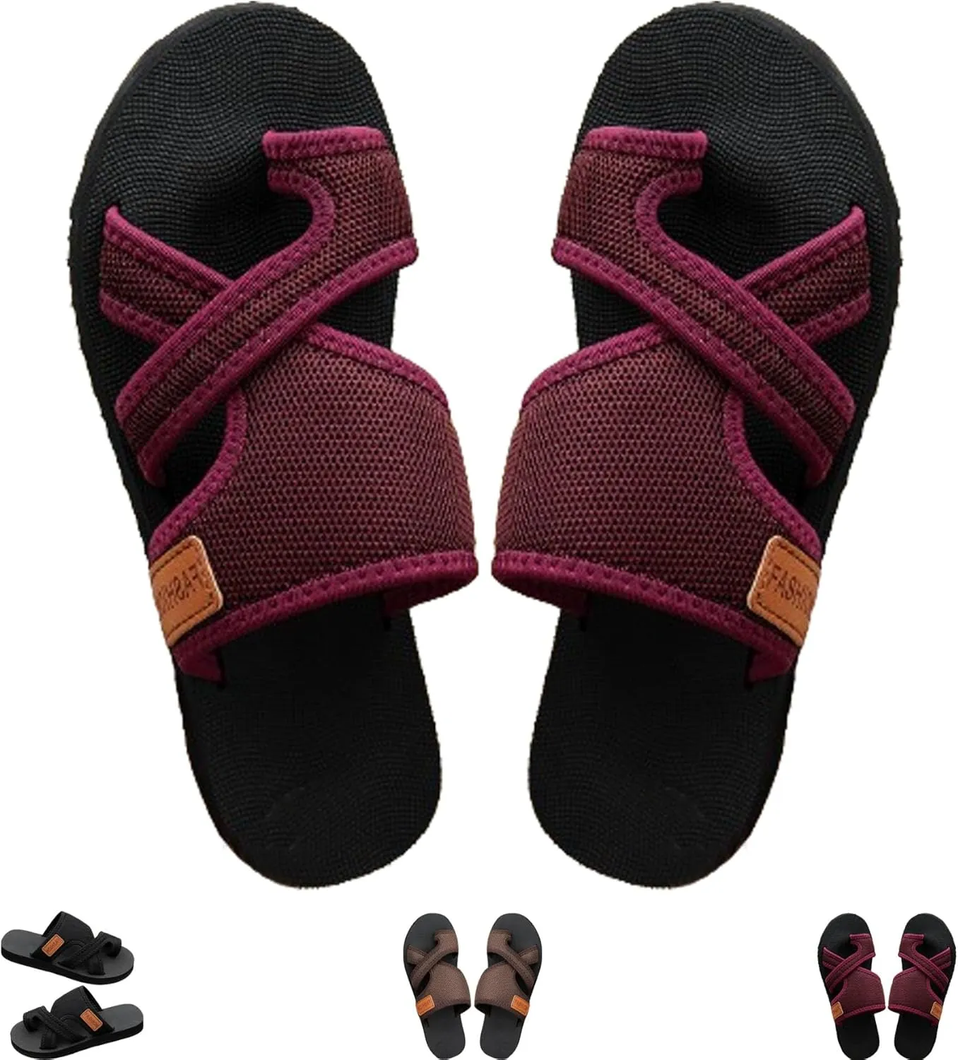 Orthopedic Arch Support Sandals Diabetic Walking Sandals, Breathable Mesh Slide Sandals, Women Hollow Toe Loop Slippers