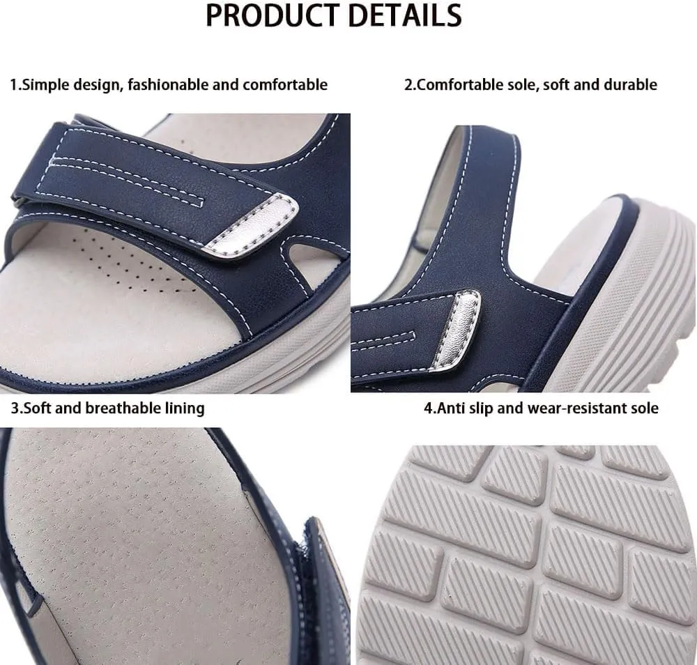 Orthopedic Sandals for Women CushionFoam Comfortable Walking Sandal Arch Support Wide Fit Womens Beach Sandals Hiking Sandals