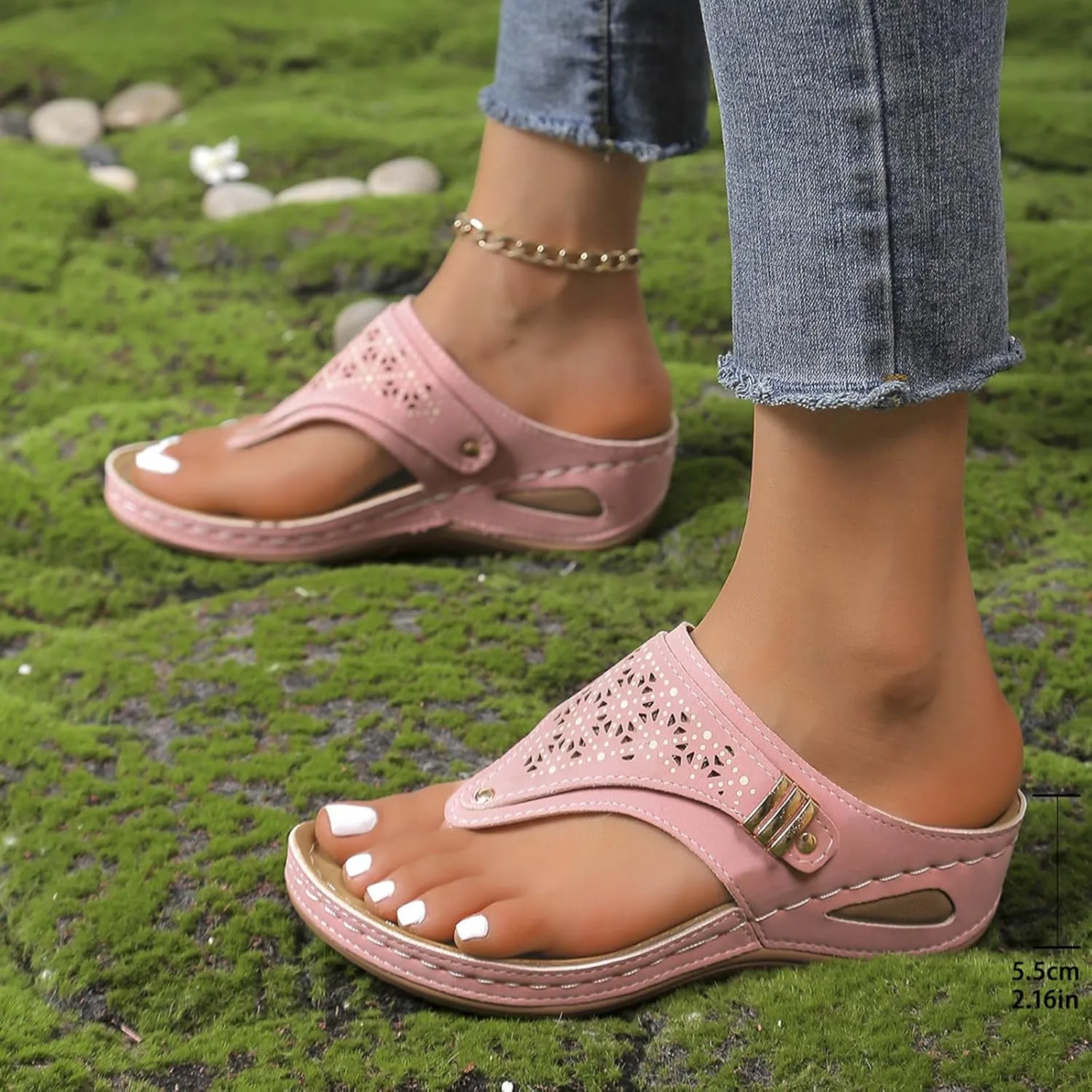 Orthopedic Sandals for Women Summer Comfortable Arch Support Flip Flops Low Wedge Sandal 2025 Clip Toe Beach Slippers