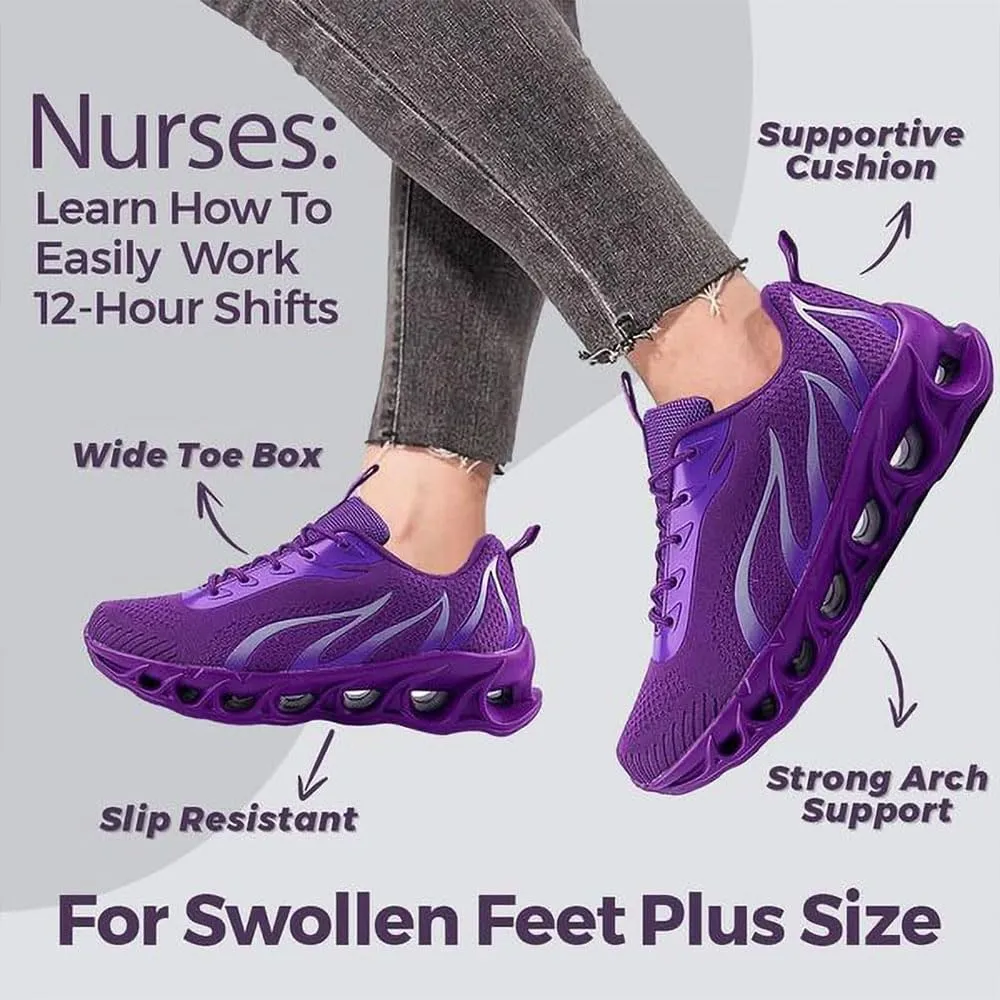 Orthopedic Shoes for Women, Large Size Softfeel Shoes for Neuropathy Womens, Rsoftsfeel Womens Relieve Foot Pain Perfect Walking Shoes