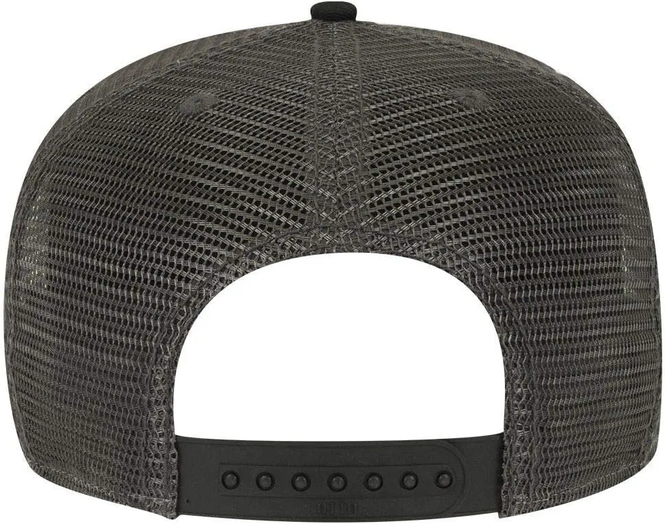 OTTO Square Flat Visor SNAP 5 Panel Mesh Back Trucker Snapback Hat