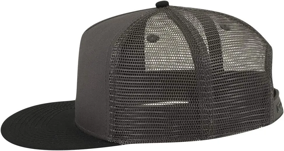 OTTO Square Flat Visor SNAP 5 Panel Mesh Back Trucker Snapback Hat