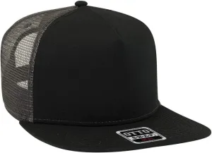 OTTO Square Flat Visor SNAP 5 Panel Mesh Back Trucker Snapback Hat