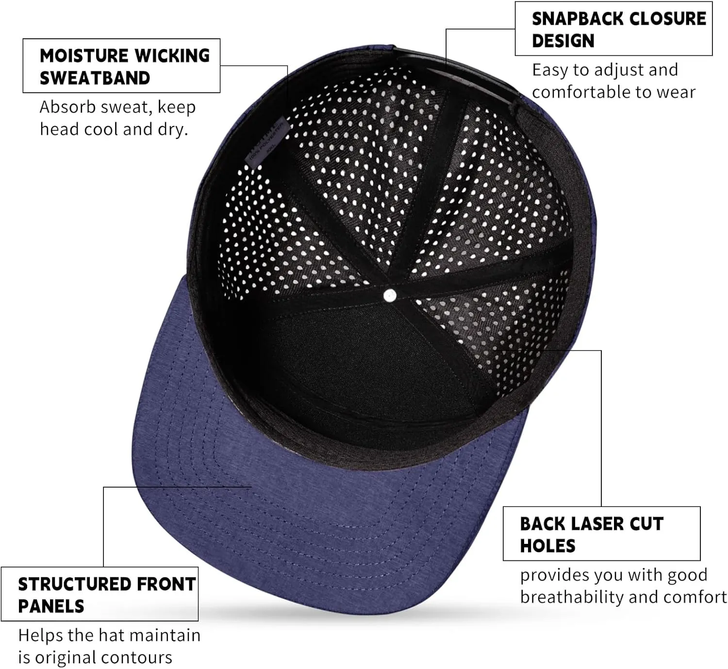 Oversize XXL Blank Flatbill Mesh Snapback Cap for Big Head 23.6"-25.6" Extra Large 6 Panel Camper Style Hat Baseball Cap