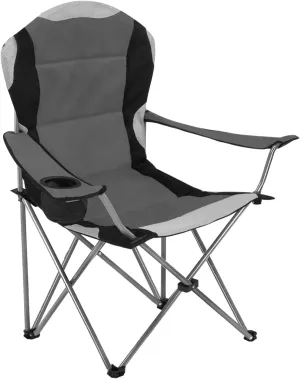 Padded Camping Chairs for Adults with Armrests and Cup Holder, Heavy Duty Folding Chair Portable for Fishing Beach, Perfect for Caravan Trips, BBQs, Garden, Picnic