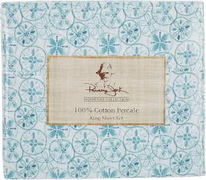 Panama Jack Sand Dollar Sheet Set Queen Turquoise