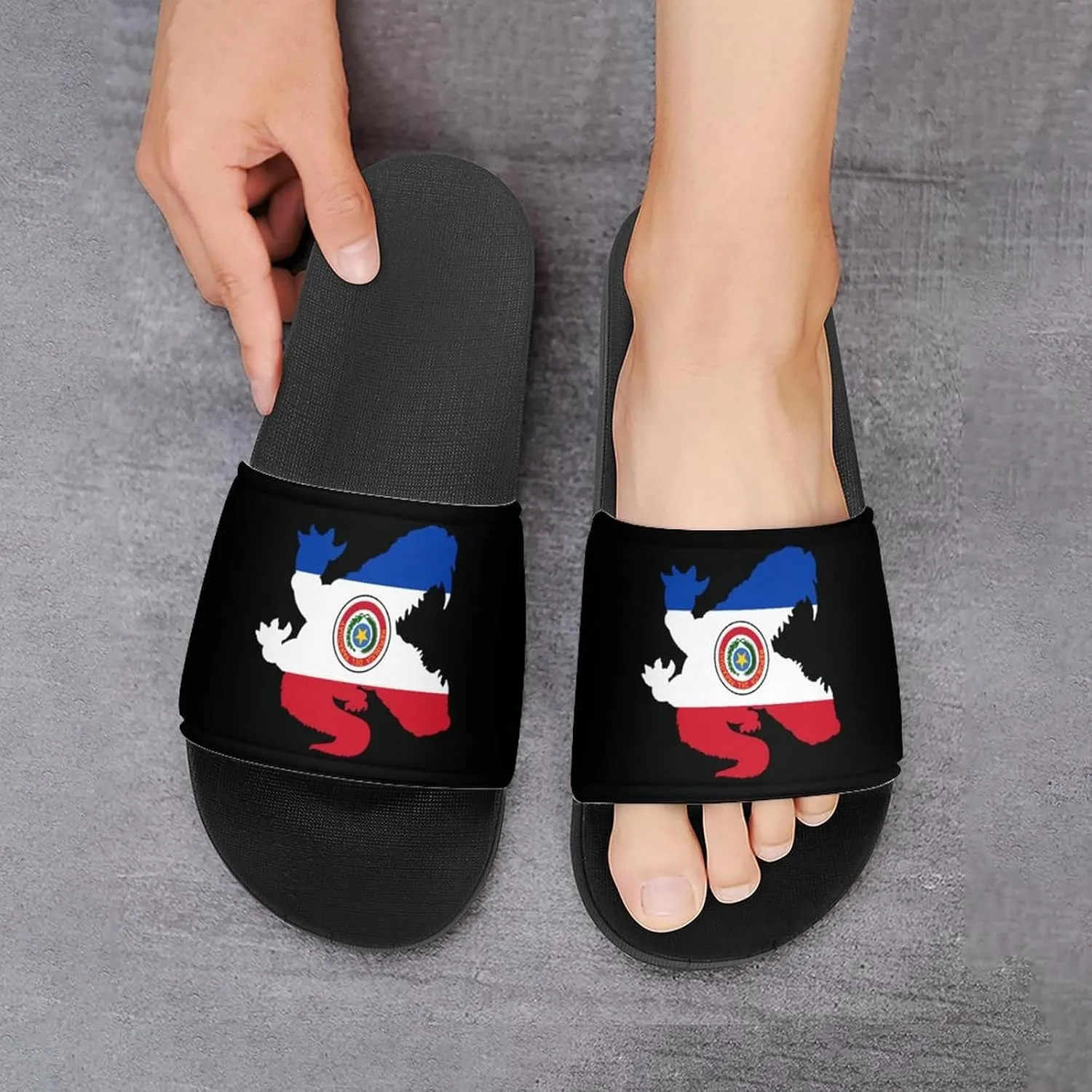 Paraguay Flag Crocodile Alligator Unisex Non-Slip Home Slippers Open-toe Outdoor Indoor Slide Shoes Shower Sandals