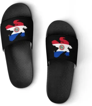 Paraguay Flag Crocodile Alligator Unisex Non-Slip Home Slippers Open-toe Outdoor Indoor Slide Shoes Shower Sandals