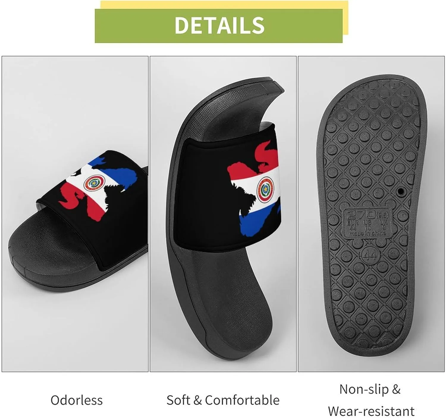 Paraguay Flag Crocodile Alligator Unisex Non-Slip Home Slippers Open-toe Outdoor Indoor Slide Shoes Shower Sandals