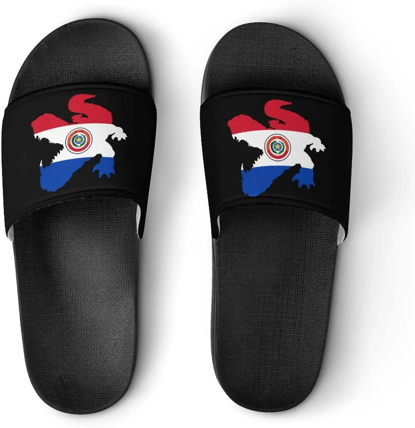 Paraguay Flag Crocodile Alligator Unisex Non-Slip Home Slippers Open-toe Outdoor Indoor Slide Shoes Shower Sandals