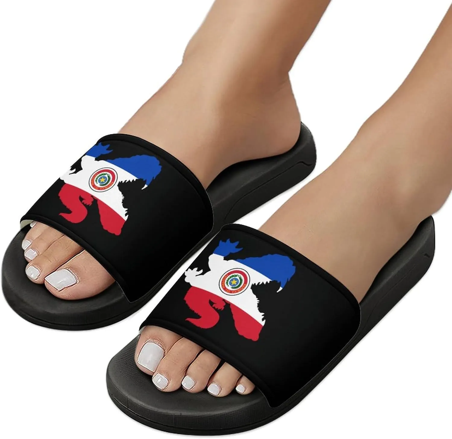 Paraguay Flag Crocodile Alligator Unisex Non-Slip Home Slippers Open-toe Outdoor Indoor Slide Shoes Shower Sandals