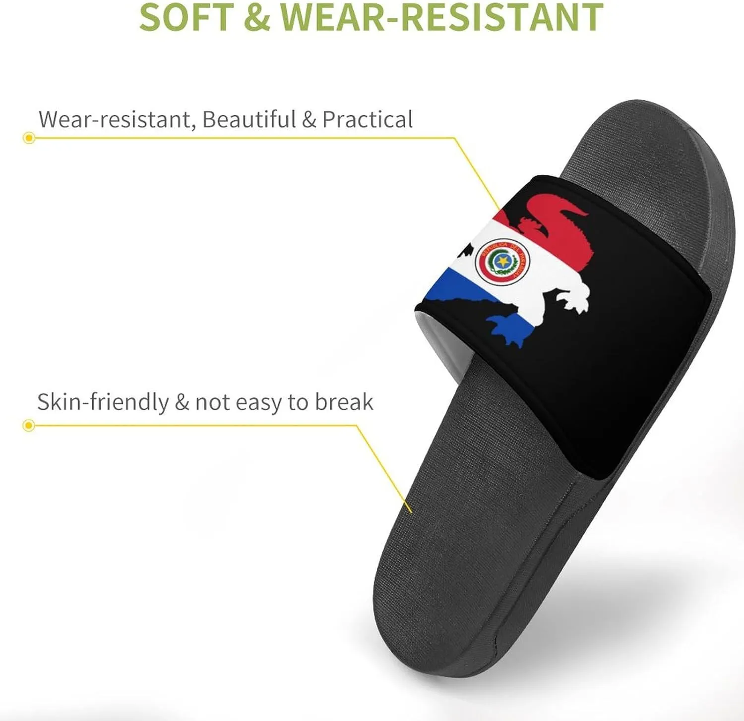 Paraguay Flag Crocodile Alligator Unisex Non-Slip Home Slippers Open-toe Outdoor Indoor Slide Shoes Shower Sandals