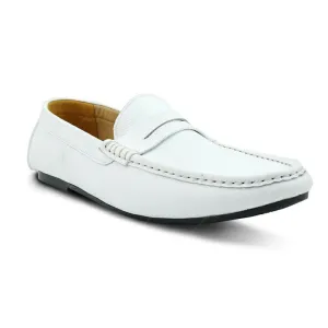 Penny Loafer Wrinkle Soft Leather Marble White