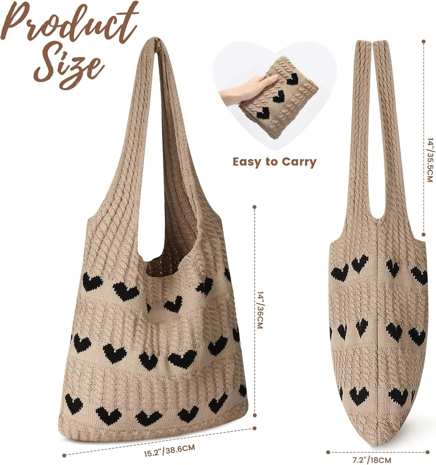 Pleneal Crochet Tote Bag, Mesh Beach Bag, Knitted Shoulder Bag Vacation Arsthetic Boho Tote Bag for Women