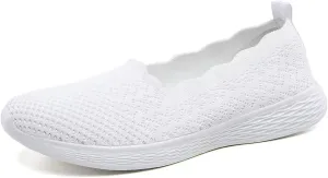 poemlady Women's Slip on Loafer Shoes - Mesh Casual Ballet Flat Nurse Walking Sneakers Knit Round Toe Casual Memory Foam Shoes 2235