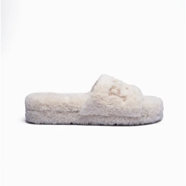 Polo Ralph Lauren ROBIN PLATFORM Womens Slide Slippers Cream