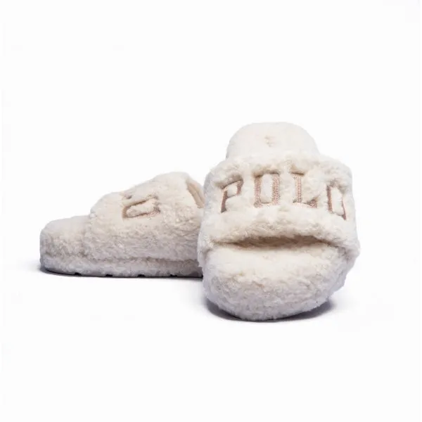 Polo Ralph Lauren ROBIN PLATFORM Womens Slide Slippers Cream
