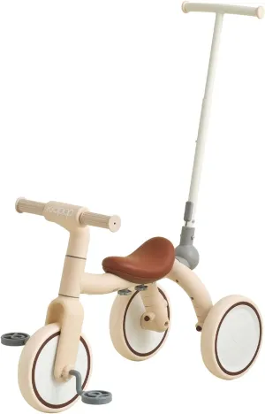 Pony 4-in-1 Kids' Tricycles Pedal Vehicles for 1-4 Push Slide Ride On Toy Balance Bike Baby Walker Stroller (Beige)