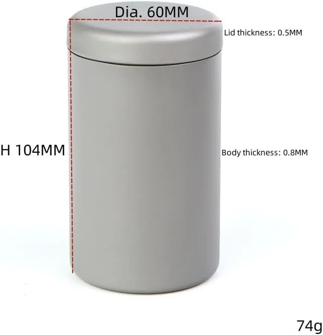 POVCZWXSS 1PC Pure Titanium Tea Caddy Portable 0.8MM Thickened Tea Set(Large)