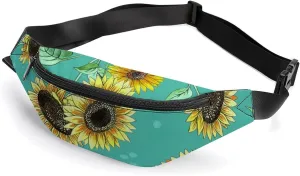 Pretty Sunflower Large Crossbody Fanny Packfor Women Men Waist Pack for Running with Adjustable Strap for Sports Casual Bag 36 * 15cm