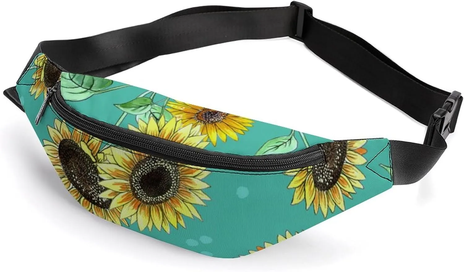 Pretty Sunflower Large Crossbody Fanny Packfor Women Men Waist Pack for Running with Adjustable Strap for Sports Casual Bag 36 * 15cm