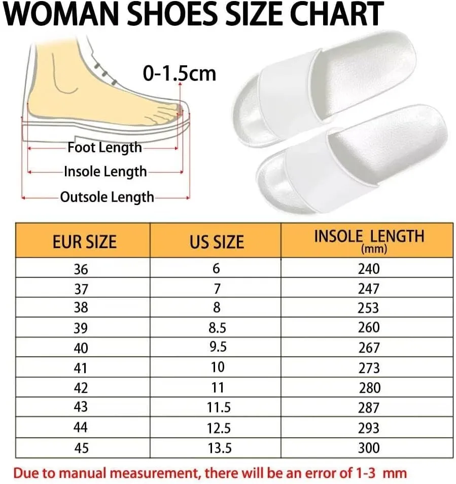 Print Womens Slippers Adult Comfort Slide Sandal House Slippers Flat Slides Shower Sandals for Summer Outdoor