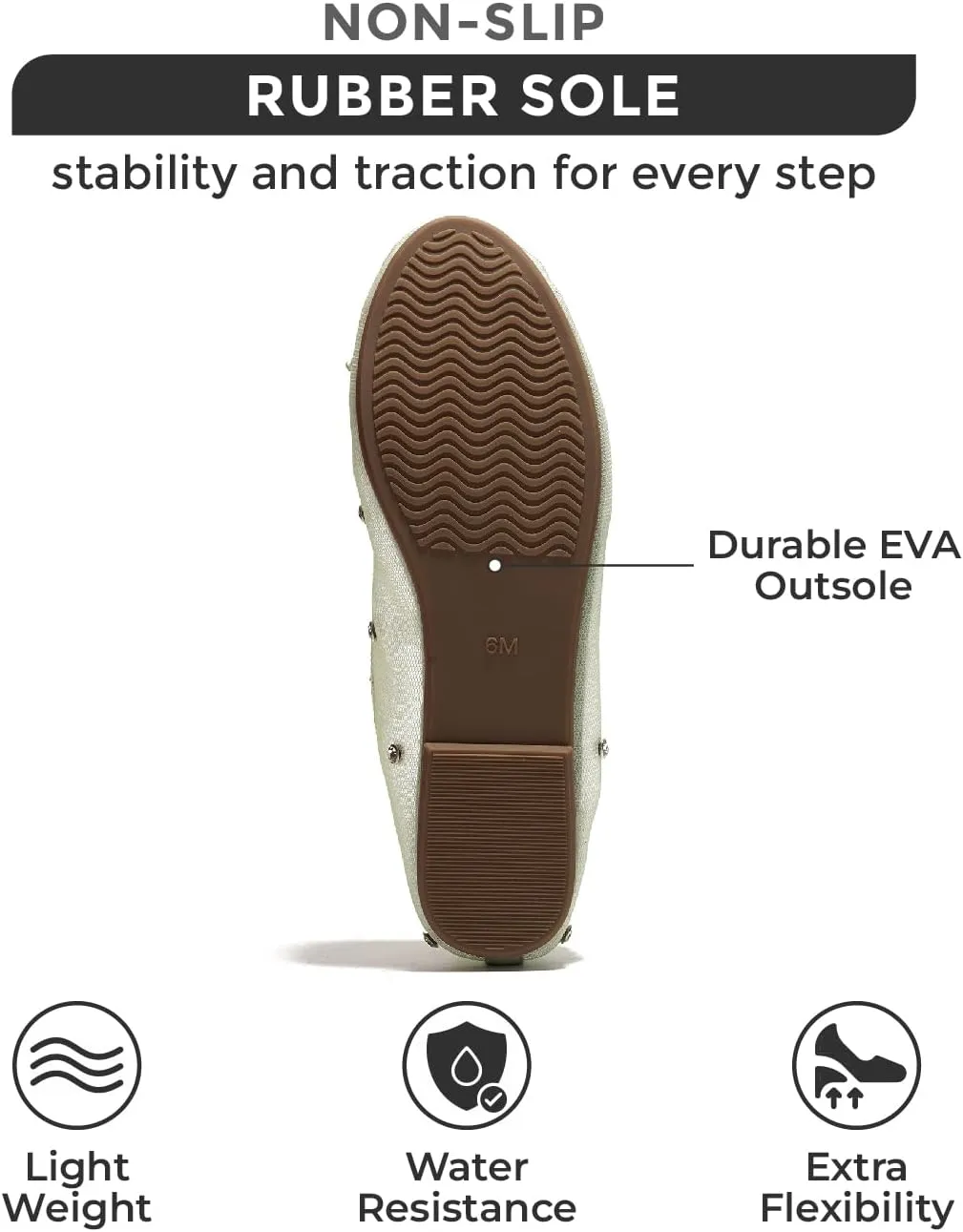 Project Cloud Ballet Flats for Women - Crystal-Embellished Mesh Ballet Flats for Women Footwear - Non-Slip Mary Jane Shoes with Memory Foam - Casual Footwear for All-Day Comfort (Amity)