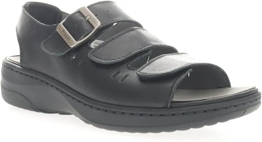 Propet Womens Breezy Walker Slingback Strappy Casual Sandals Casual Low Heel 1-2" - Black