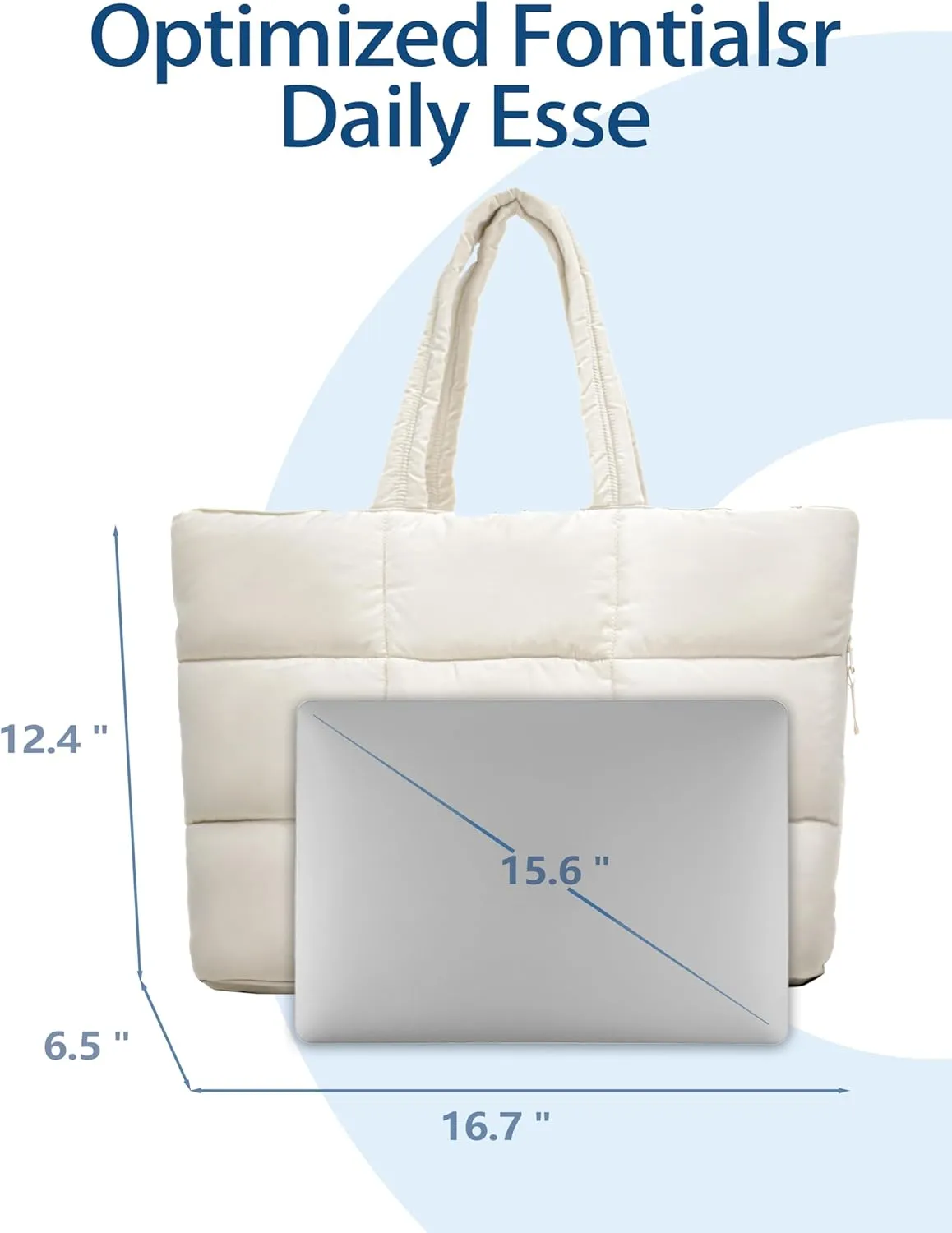 Puffer Tote Bag for Women, Large Quilted Puffy Handbag with Side Pockets Lightweight Shoulder Bag